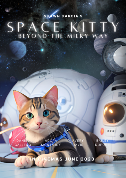 AI Infinite Zoom and Outpainting used to create a cat movie poster 